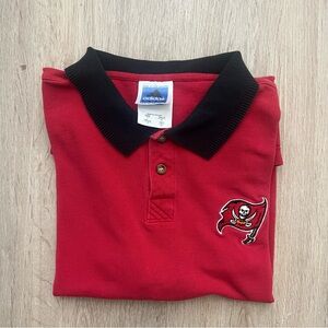 Tampa Bay Buccaneers Adidas Mens L Polo Shirt NFL Y2K Vintage Red Short Sleeve